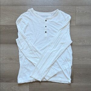 Banana Republic Cream Long Sleeve Henley